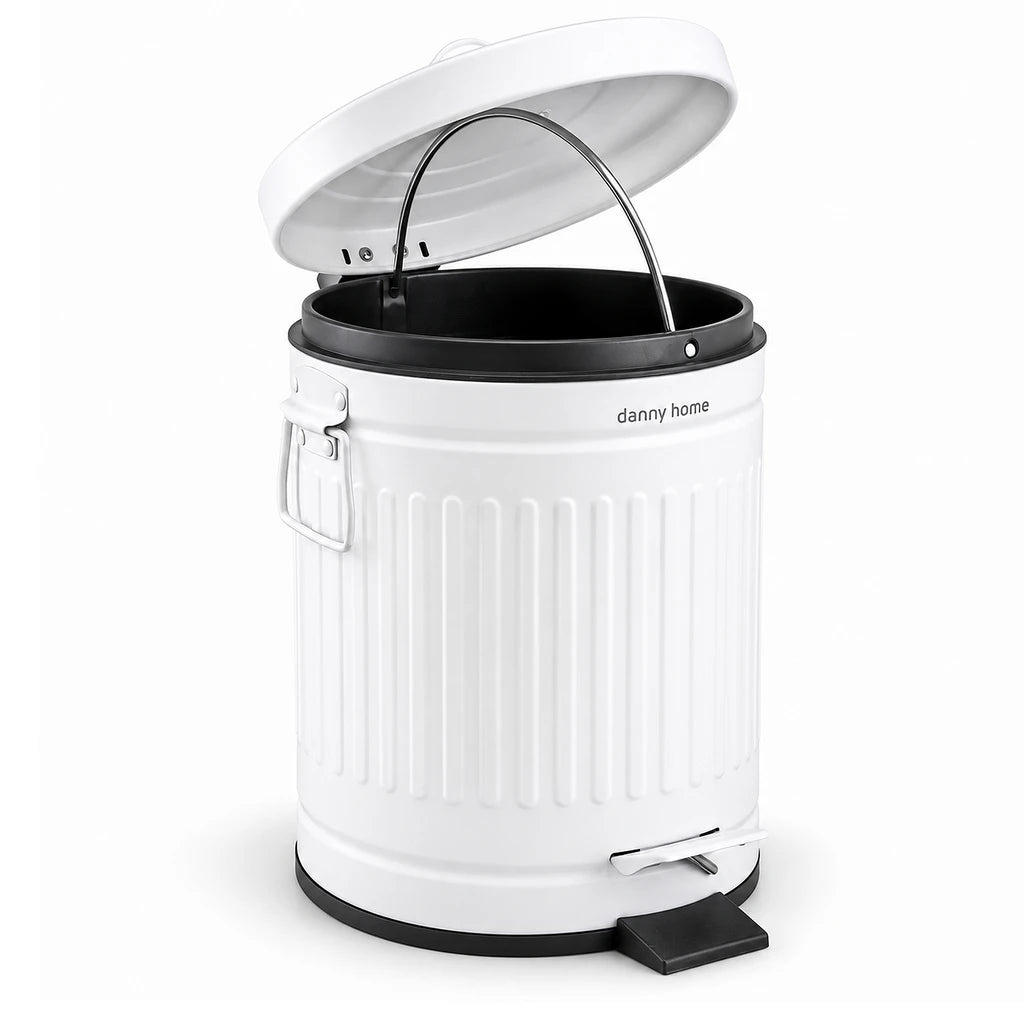 Danny Home Pedal-Push Dustbin White - 12-Liter