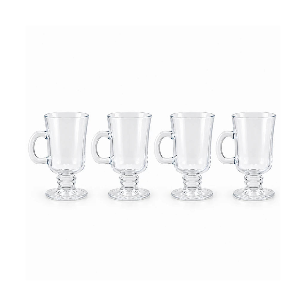 Danny Home 4-Piece Glass Tumbler Set – Clear (4 Tumblers with Handles)