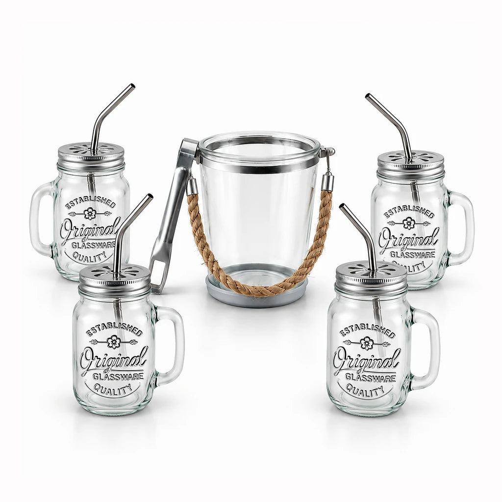 Danny Home 5-Piece Mason Jar Drinkware Set