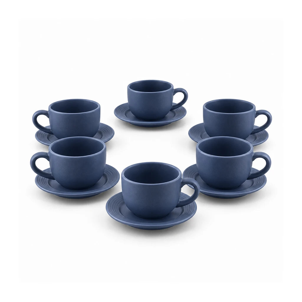 Danny Home 12-Piece Ceramic Cup & Saucer Set