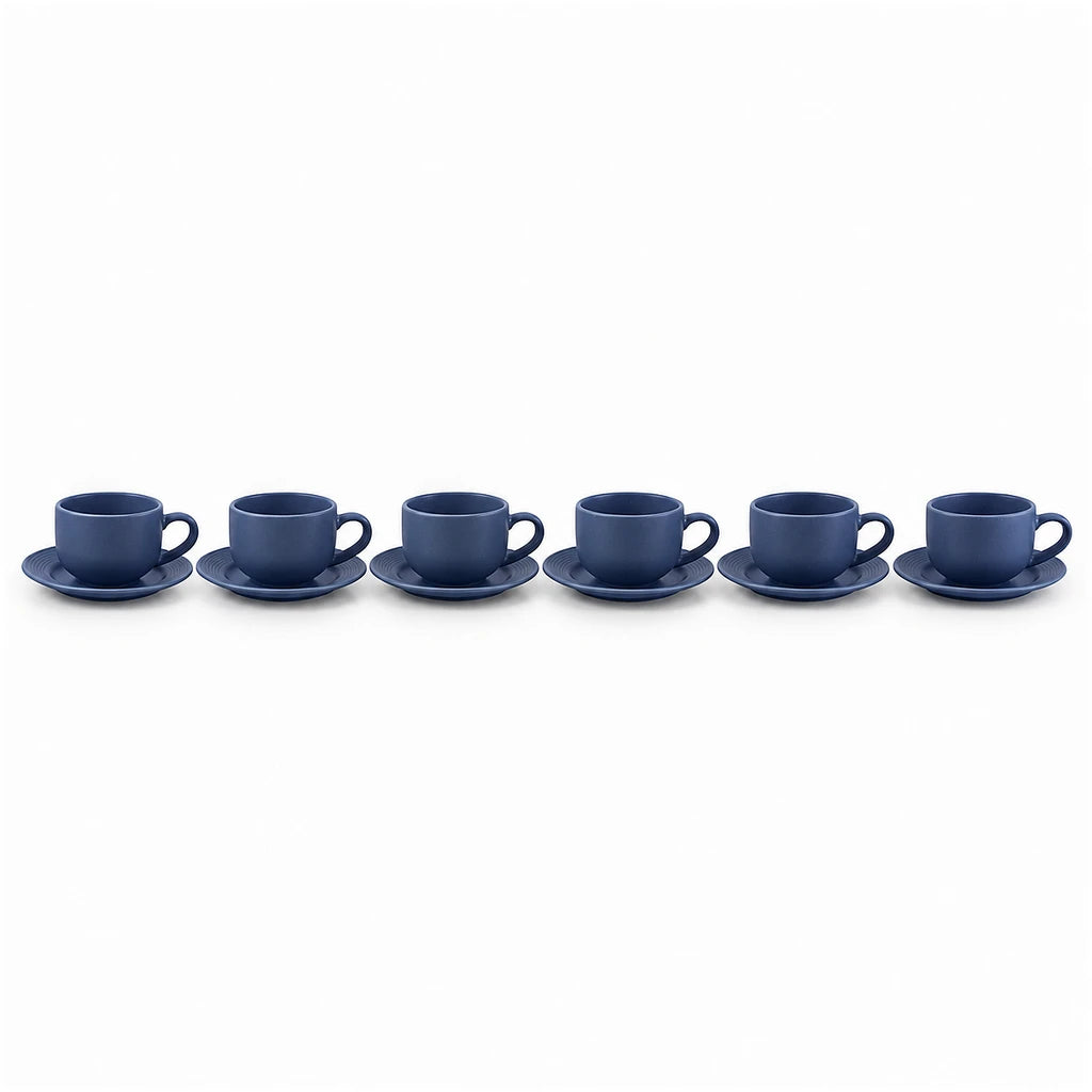 Danny Home 12-Piece Ceramic Cup & Saucer Set