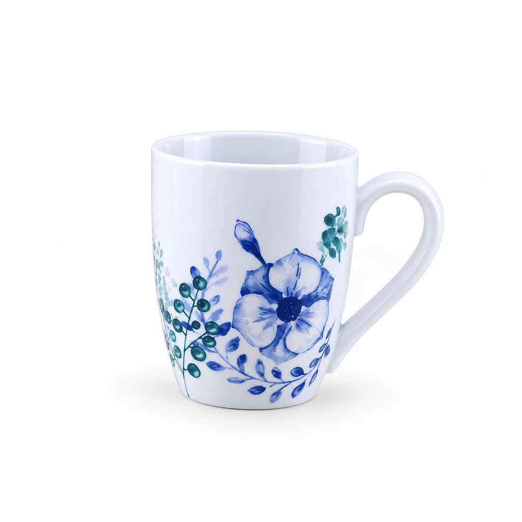 Danny Home 300 ml Ceramic Mug, Blue Floral Design