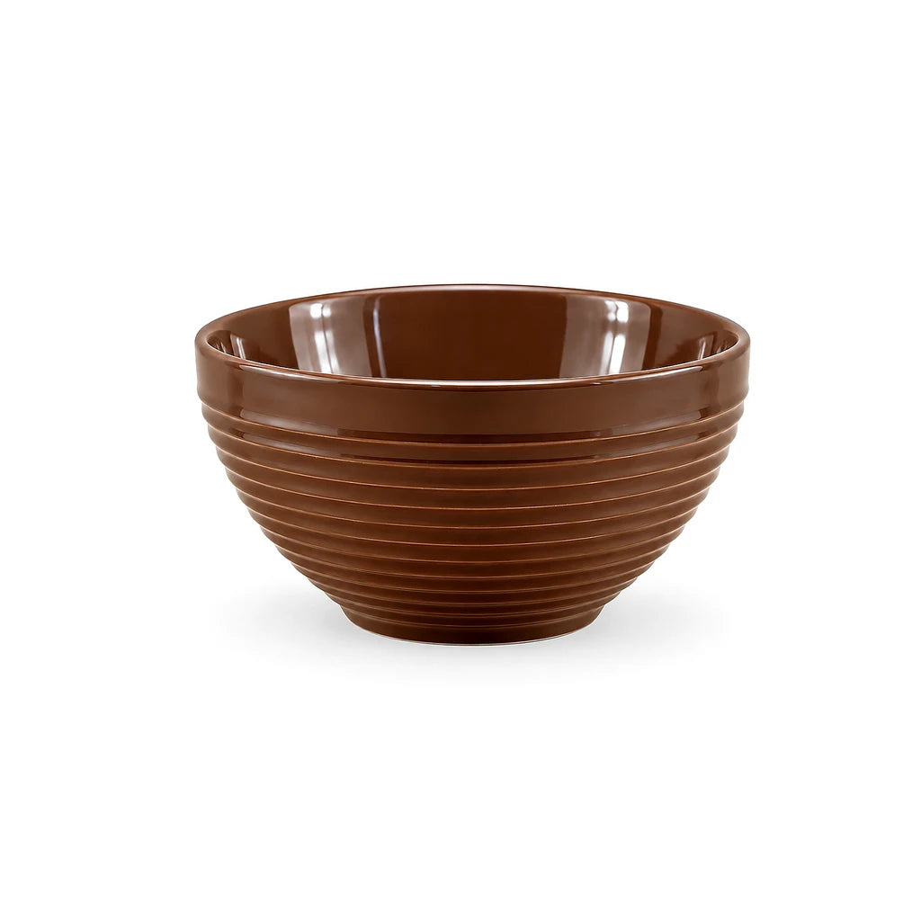 Danny Home 8-Inch Ribbed Porcelain Serving Bowl