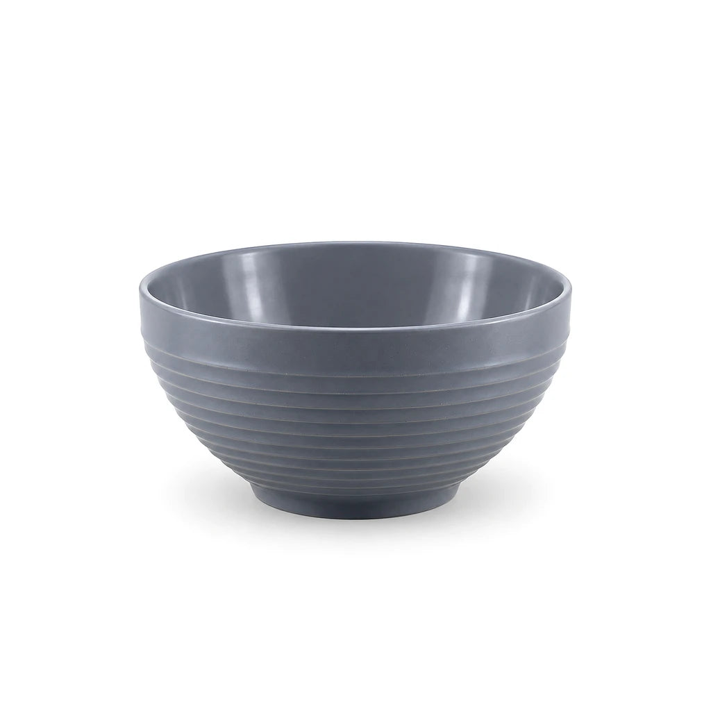 Danny Home 8-Inch Ribbed Porcelain Serving Bowl