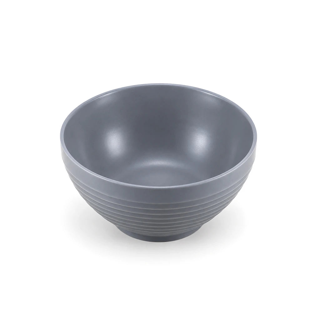 Danny Home 8-Inch Ribbed Porcelain Serving Bowl
