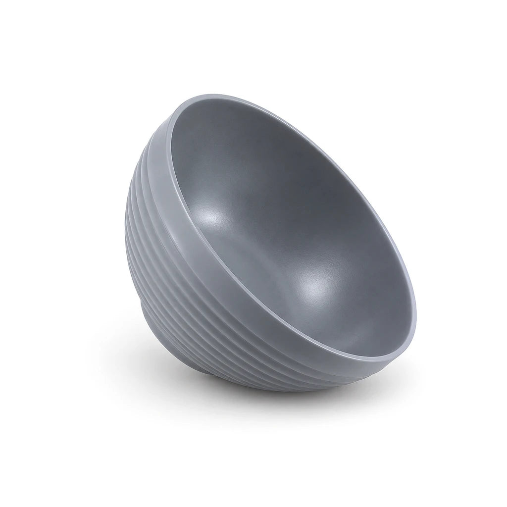 Danny Home 8-Inch Ribbed Porcelain Serving Bowl