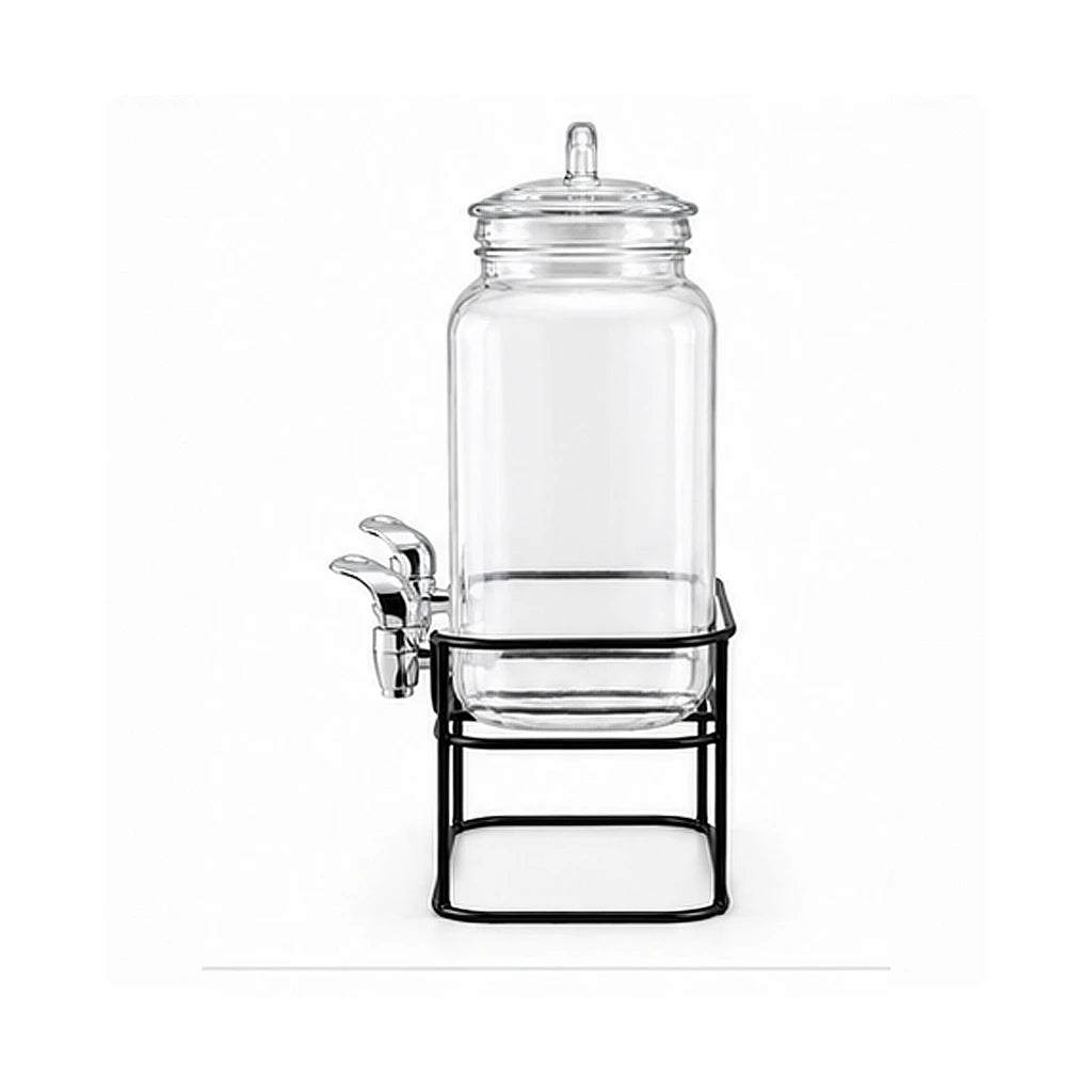 Danny Home Twin 2.3-Litre Glass Beverage Dispenser Set with Stand