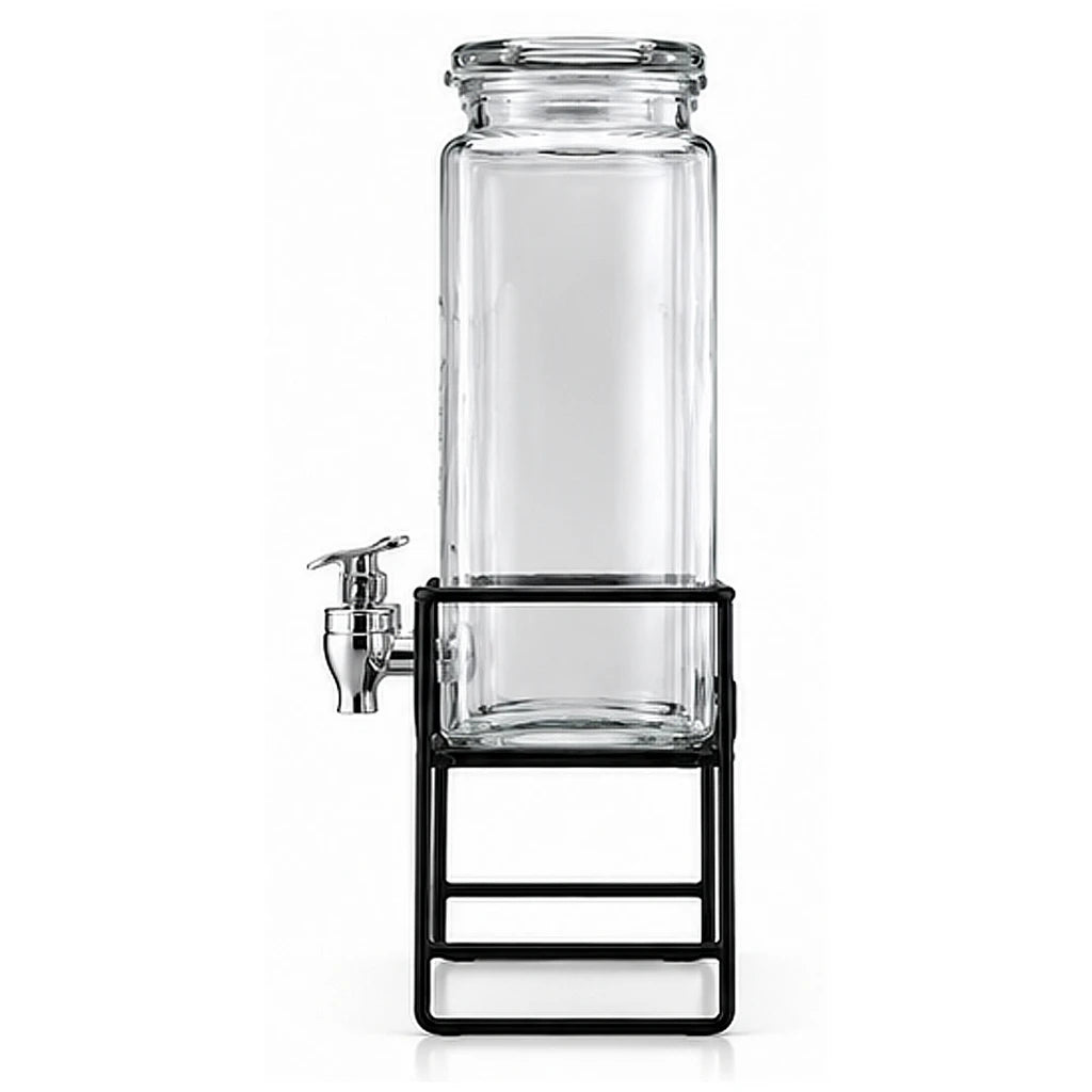 Danny Home Triple 2.3-Litre Glass Beverage Dispenser Set with Stand