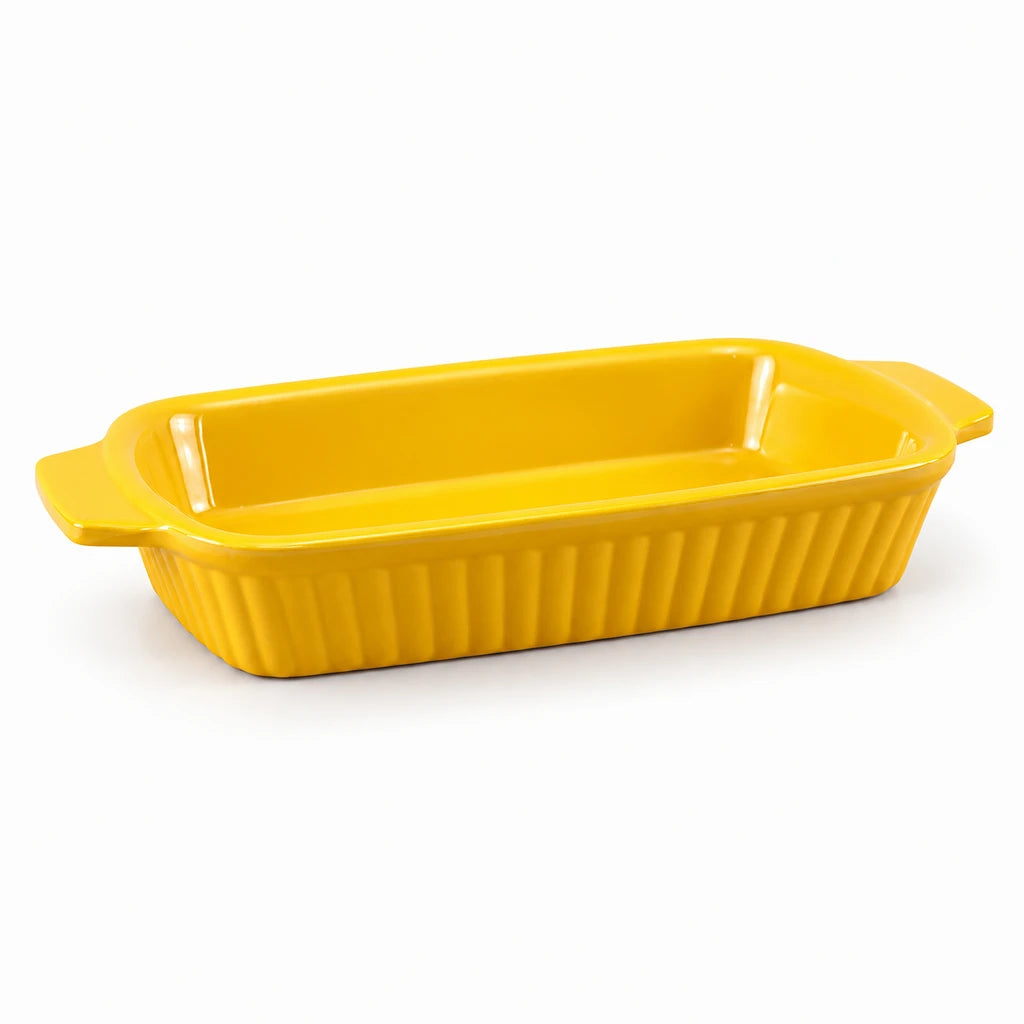 Blaze Derma 12-Inch Melamine Rectangular Dish - Red, Yellow & Black