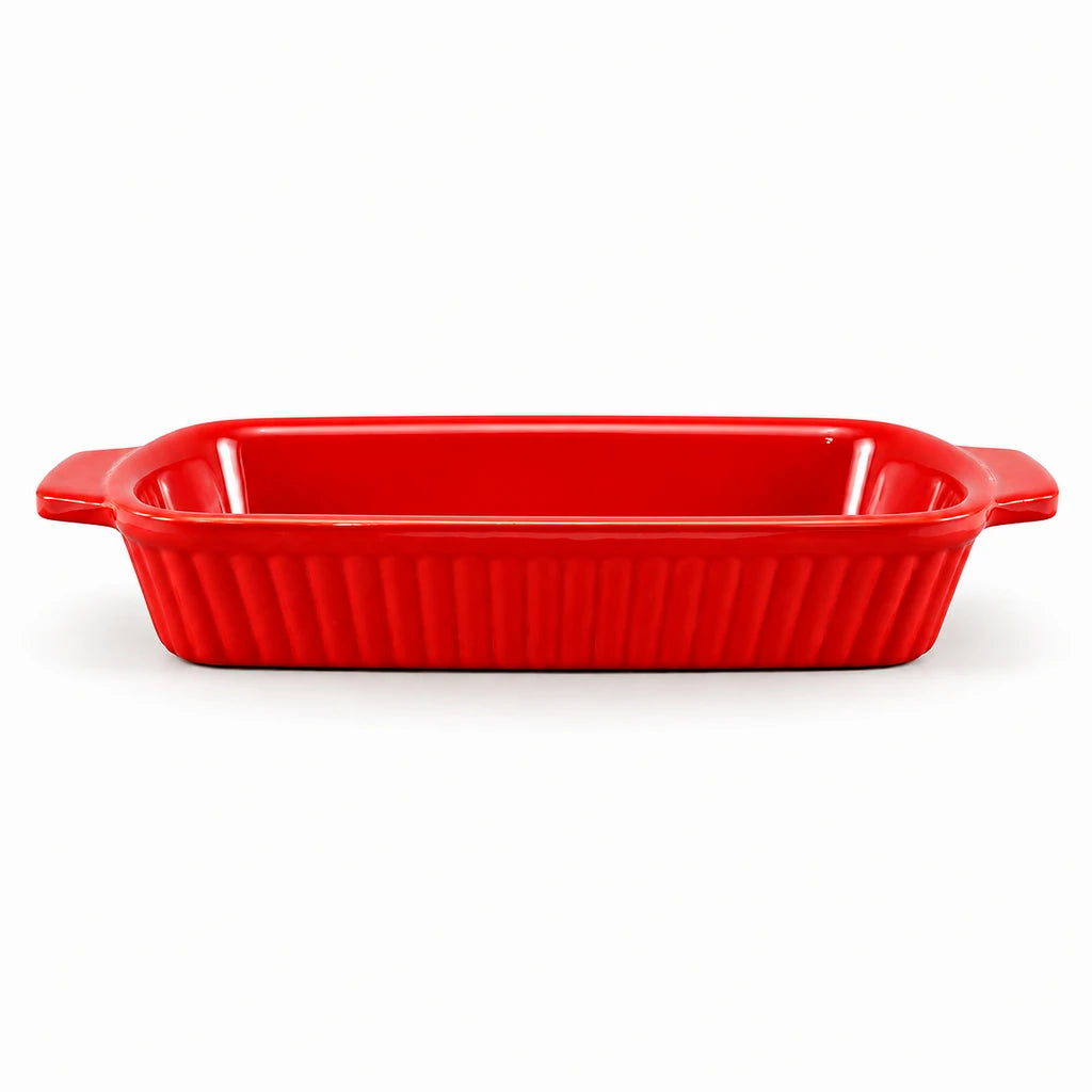 Blaze Derma 12-Inch Melamine Rectangular Dish - Red, Yellow & Black