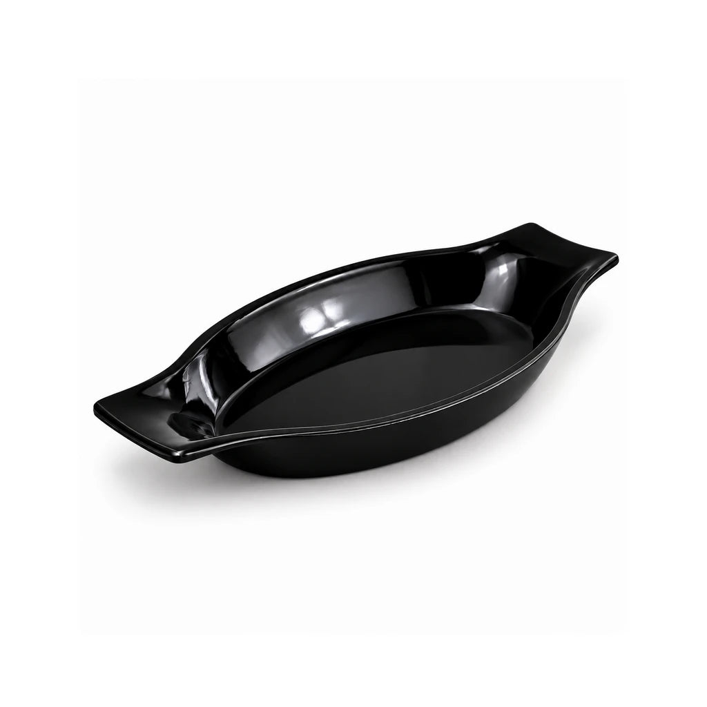 Blaze Casa 10-Inch Melamine Boat-Shaped Serving Dish - Red, Yellow & Black