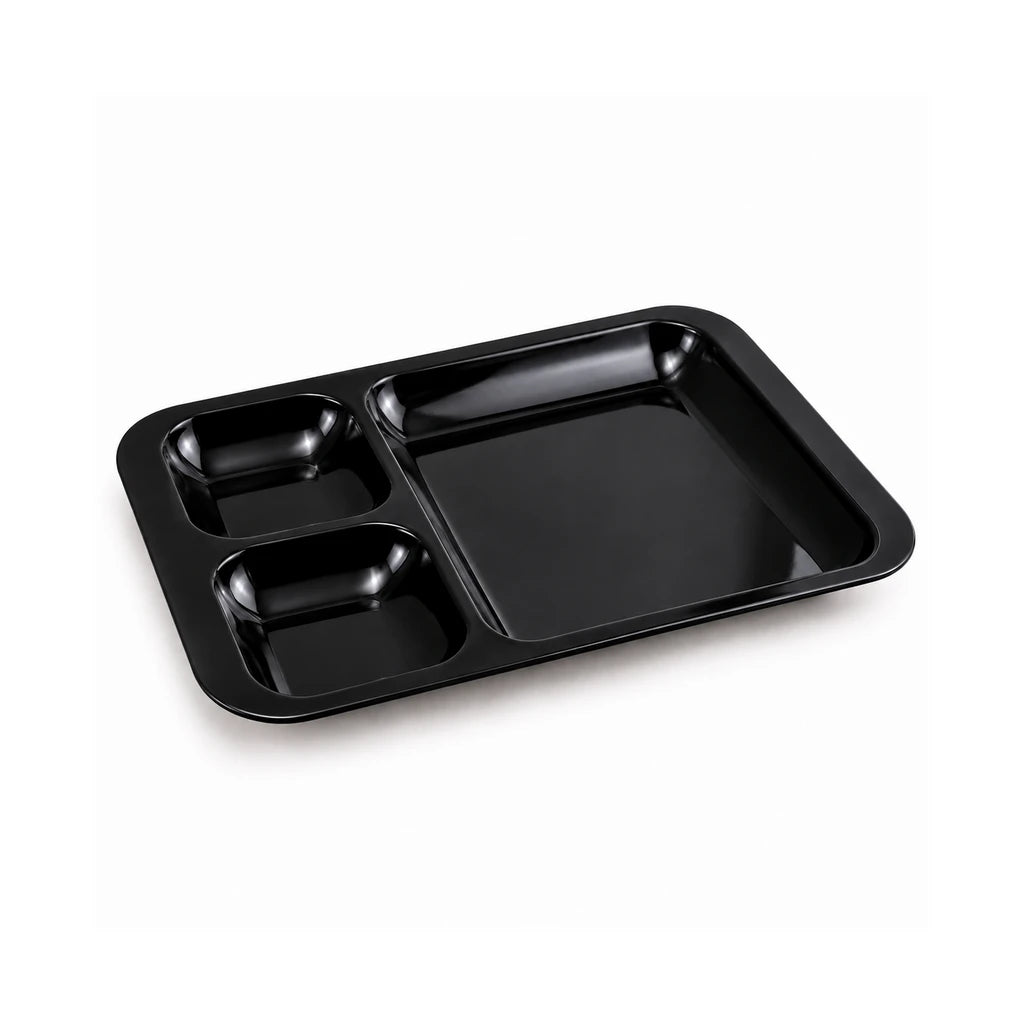 Blaze 3-Portion Melamine Tray - Red, Yellow & Black