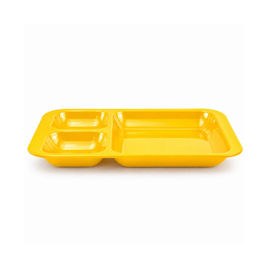 Blaze 3-Portion Melamine Tray - Red, Yellow & Black