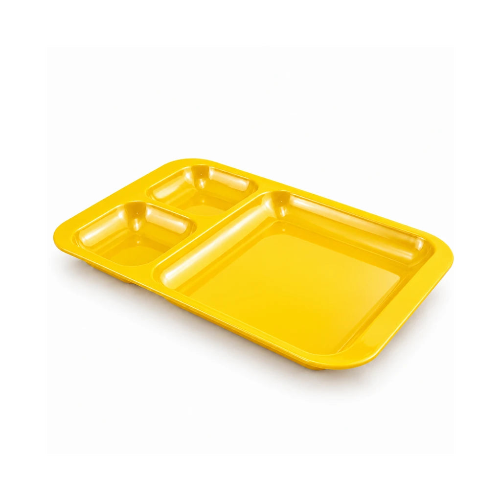 Blaze 3-Portion Melamine Tray - Red, Yellow & Black