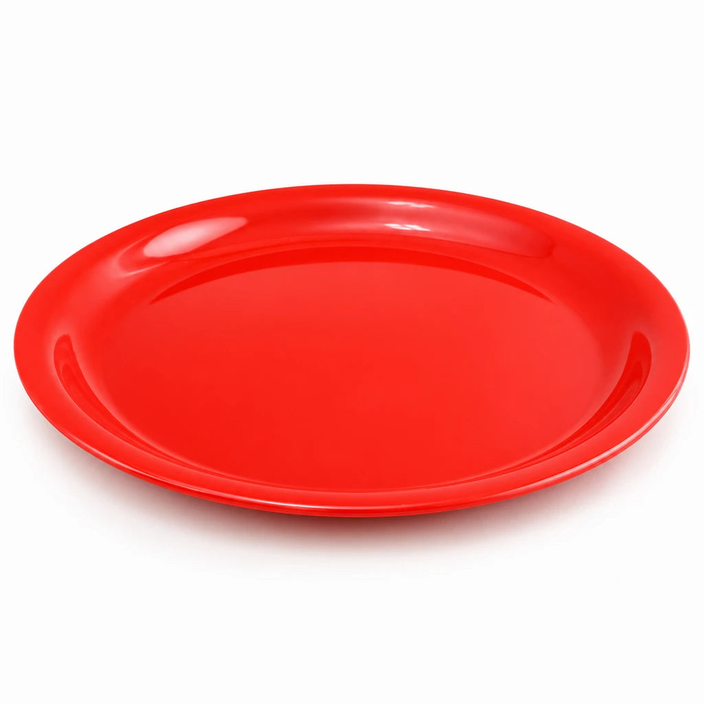Blaze 14-Inch Melamine Round Tray - Red, Yellow & Black