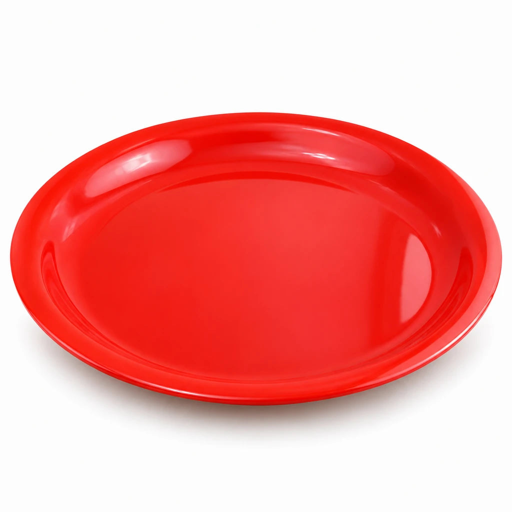 Blaze 14-Inch Melamine Round Tray - Red, Yellow & Black