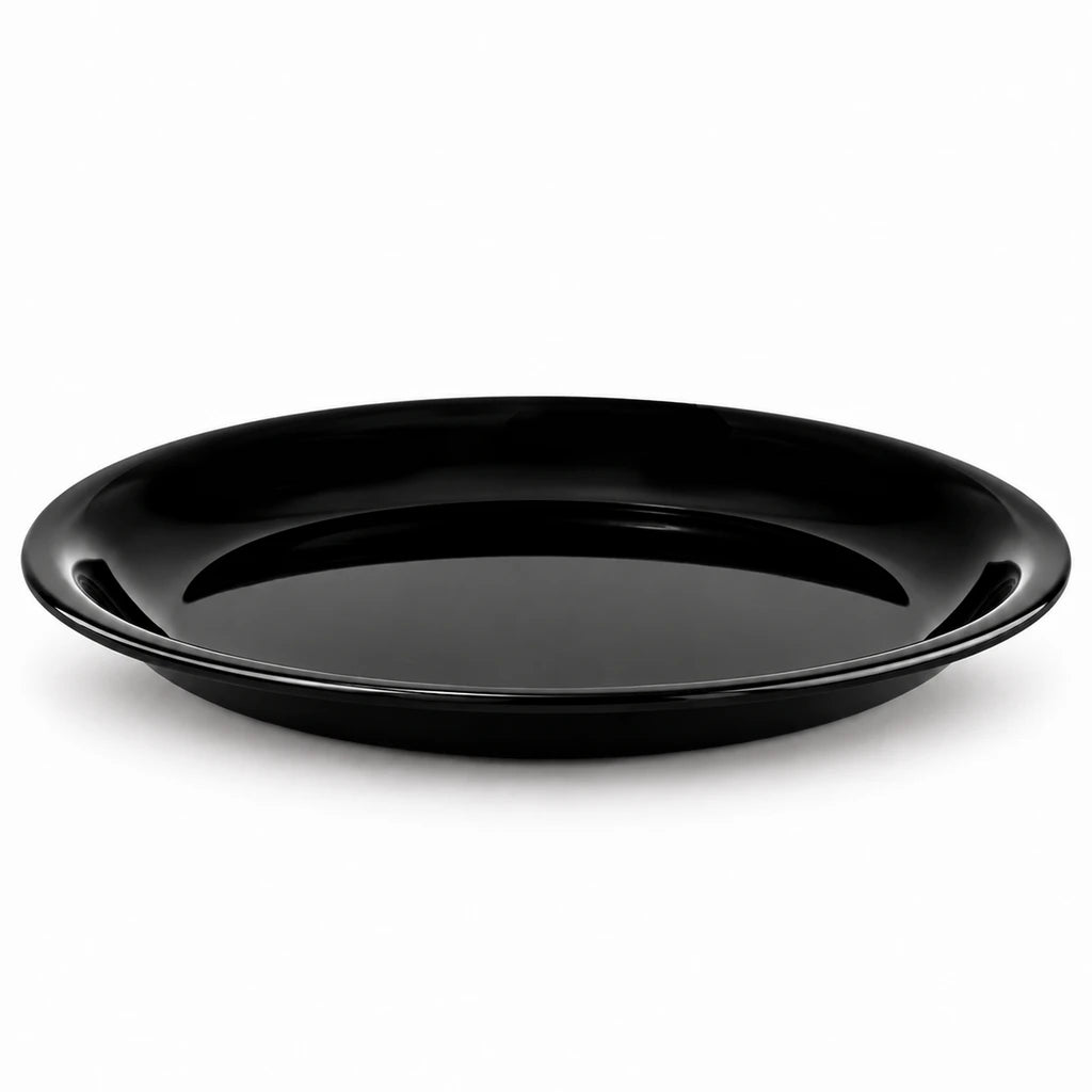Blaze 14-Inch Melamine Round Tray - Red, Yellow & Black