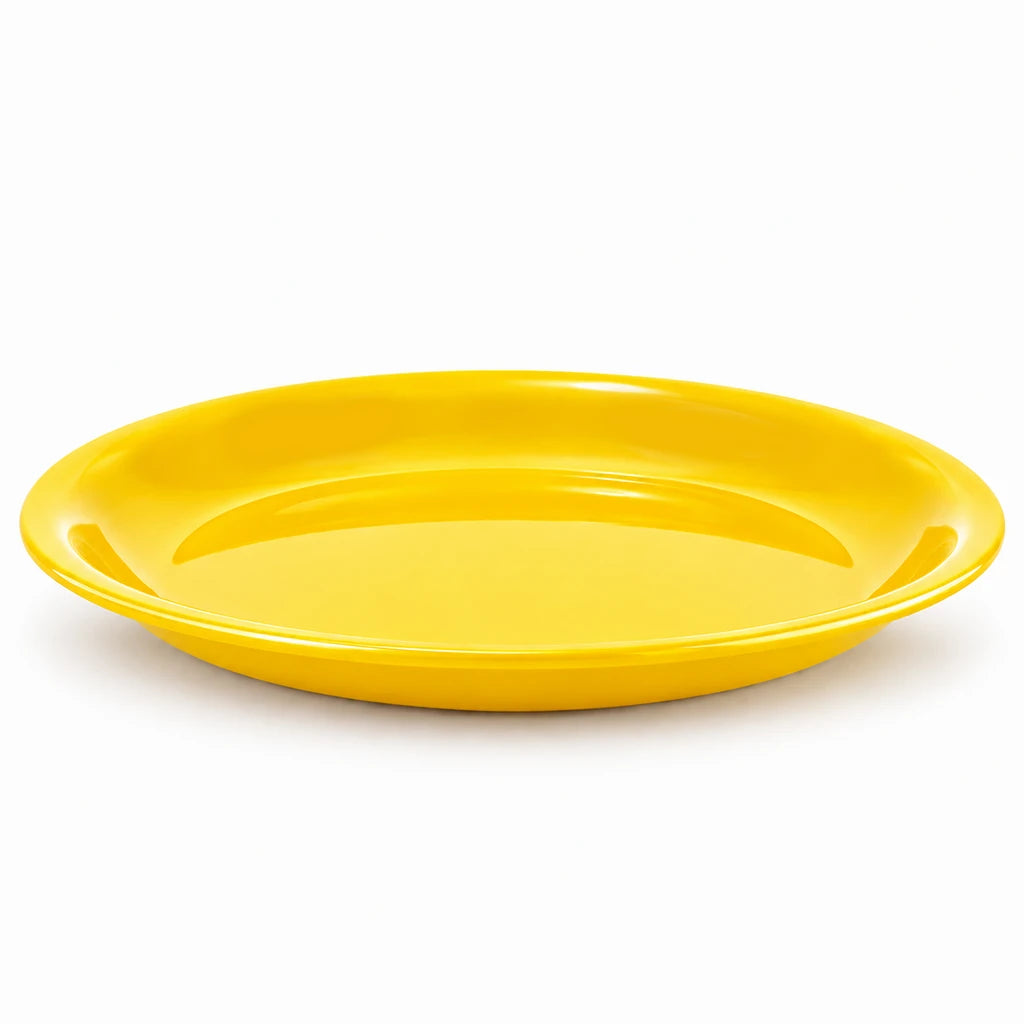 Blaze 14-Inch Melamine Round Tray - Red, Yellow & Black