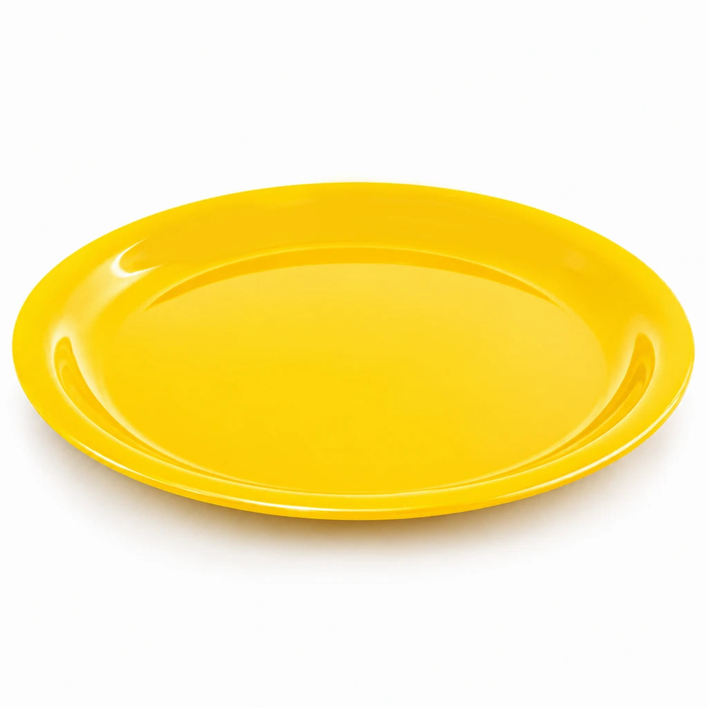 Blaze 14-Inch Melamine Round Tray - Red, Yellow & Black