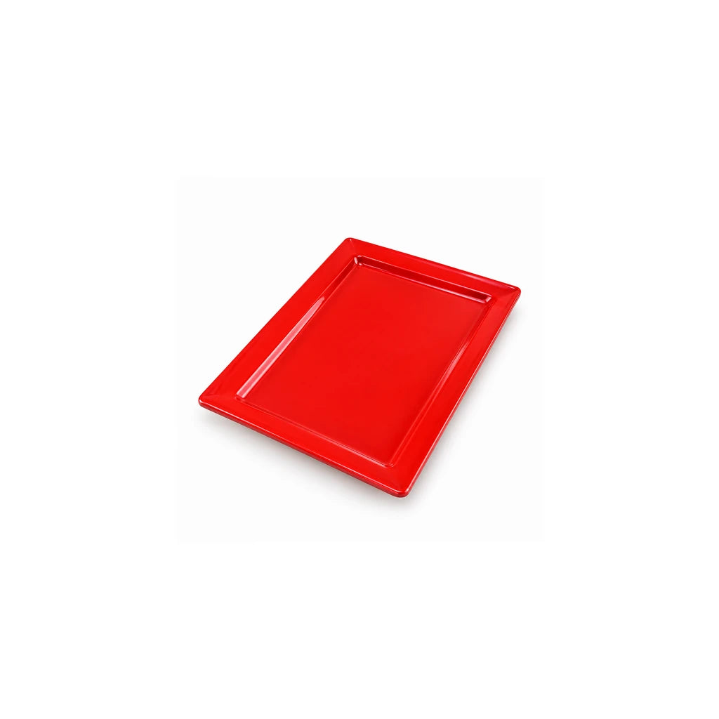 Blaze Rio 10-Inch Melamine Rectangular Platter - Red, Yellow & Black