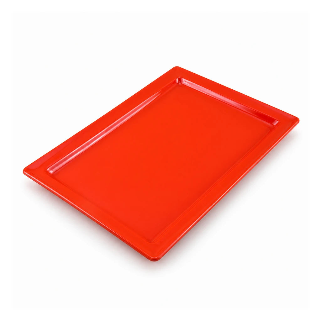 Blaze Rio 12-Inch Melamine Rectangular Platter - Red, Yellow & Black