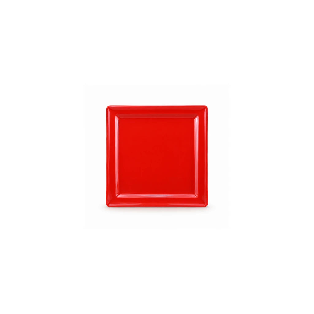 Blaze Rio 7.5-Inch Melamine Square Flat Plate - Red, Yellow & Black