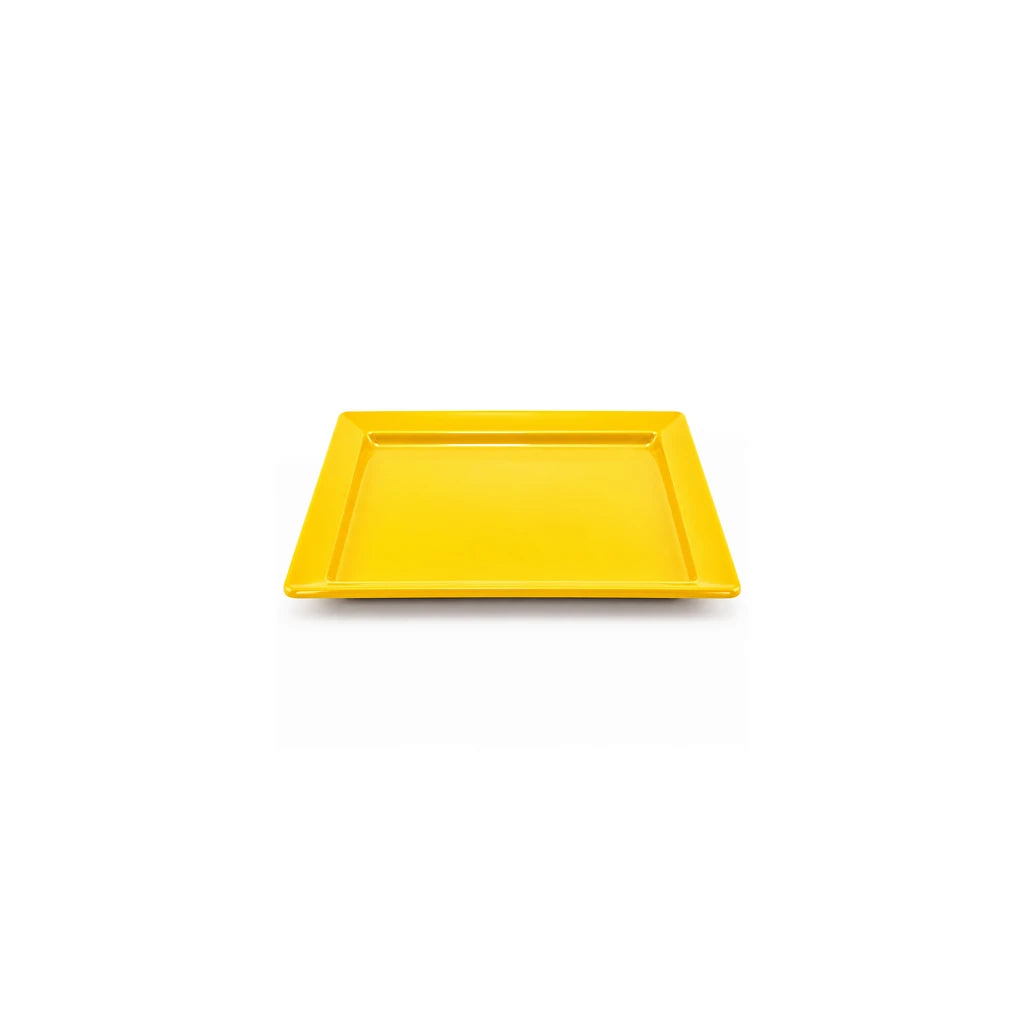 Blaze Rio 7.5-Inch Melamine Square Flat Plate - Red, Yellow & Black