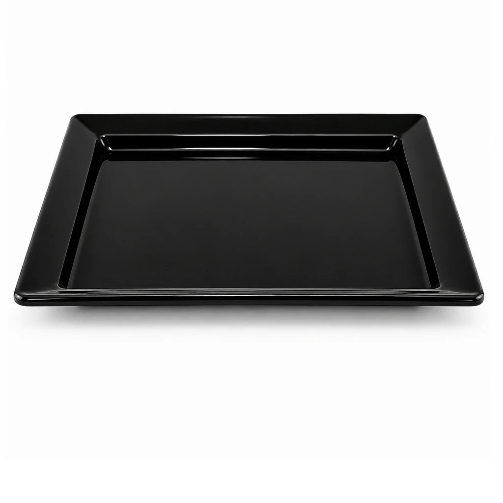 Blaze Rio 10-Inch Melamine Square Flat Plate - Red, Yellow & Black