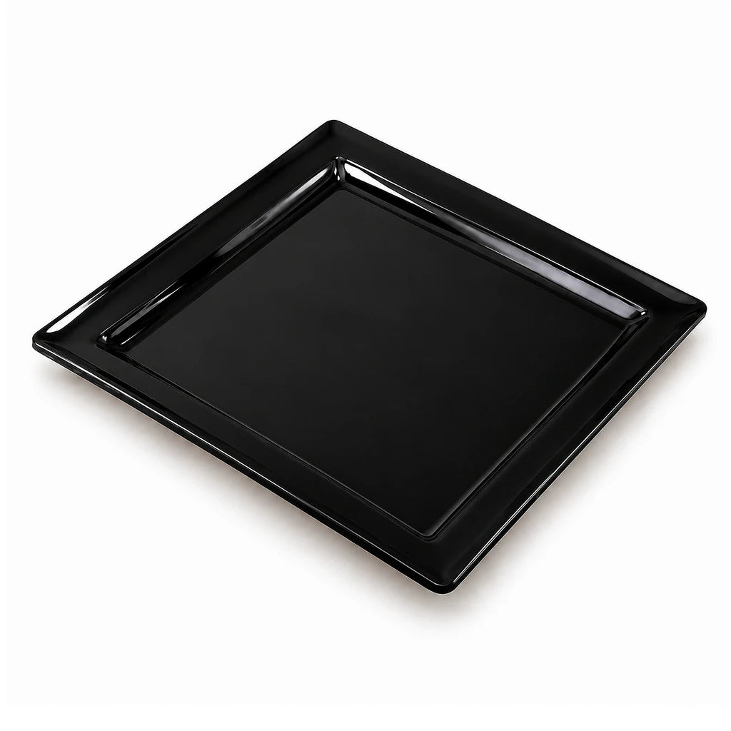 Blaze Rio 10-Inch Melamine Square Flat Plate - Red, Yellow & Black