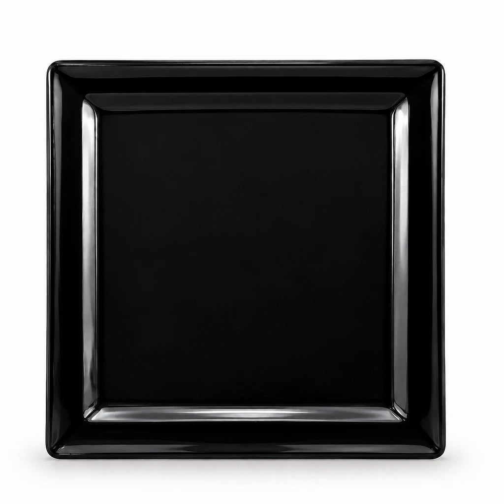 Blaze Rio 10-Inch Melamine Square Flat Plate - Red, Yellow & Black