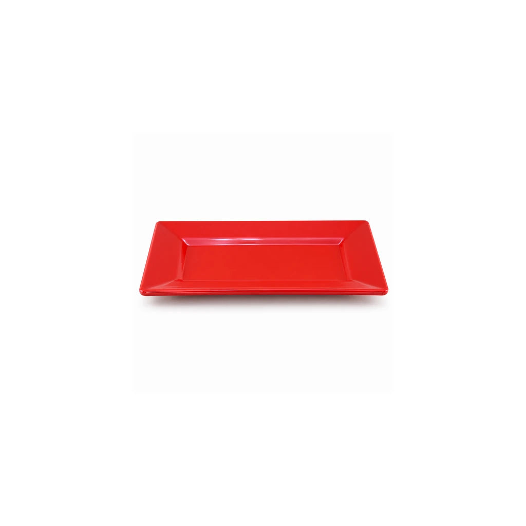 Blaze Mac 10-Inch Melamine Rectangular Platter - Red, Yellow & Black