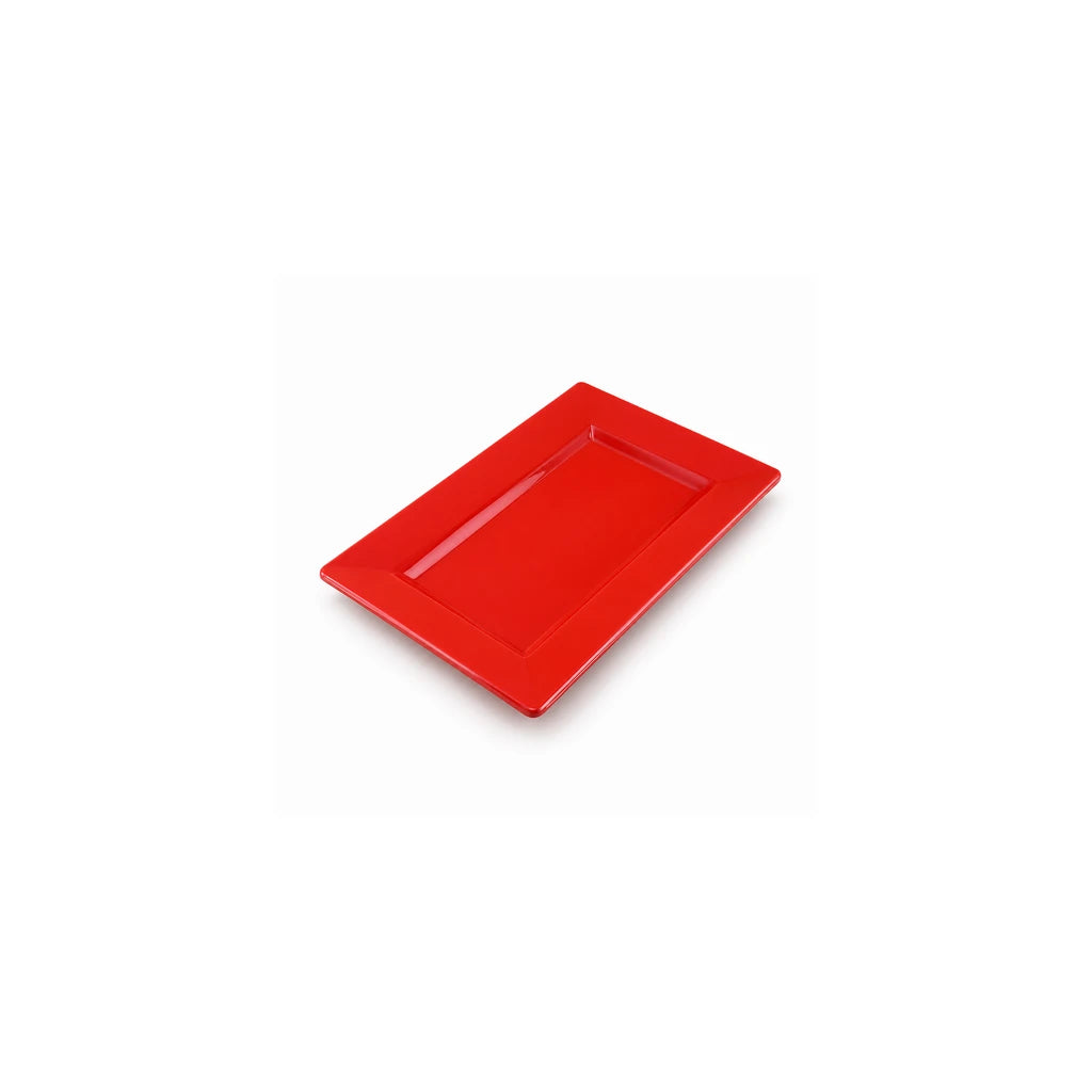 Blaze Mac 10-Inch Melamine Rectangular Platter - Red, Yellow & Black