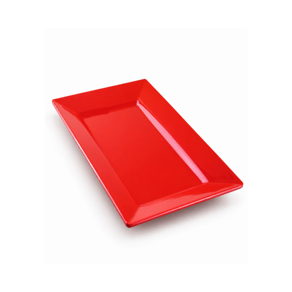 Blaze Mac 12-Inch Melamine Rectangular Platter - Red, Yellow & Black