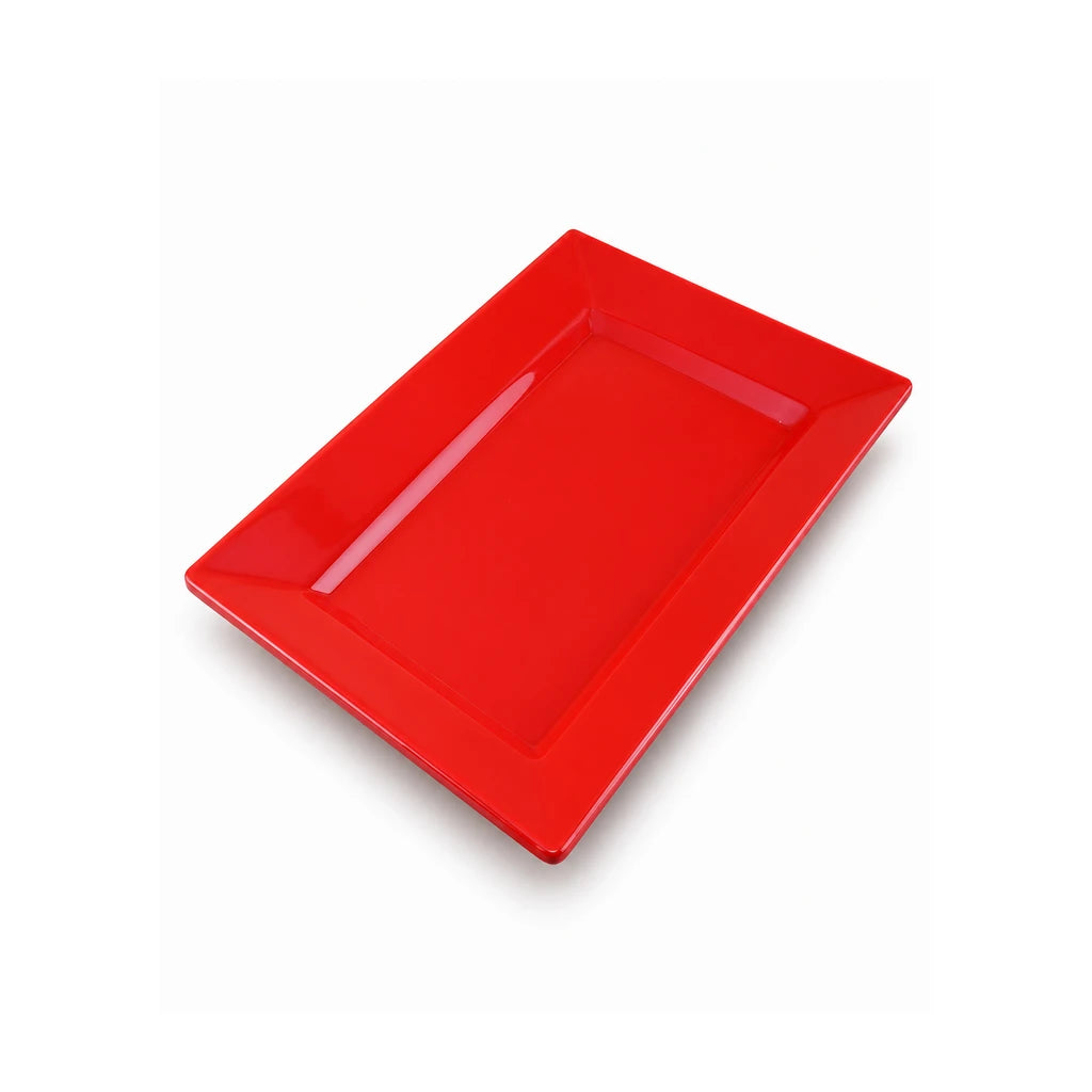 Blaze Mac 12-Inch Melamine Rectangular Platter - Red, Yellow & Black