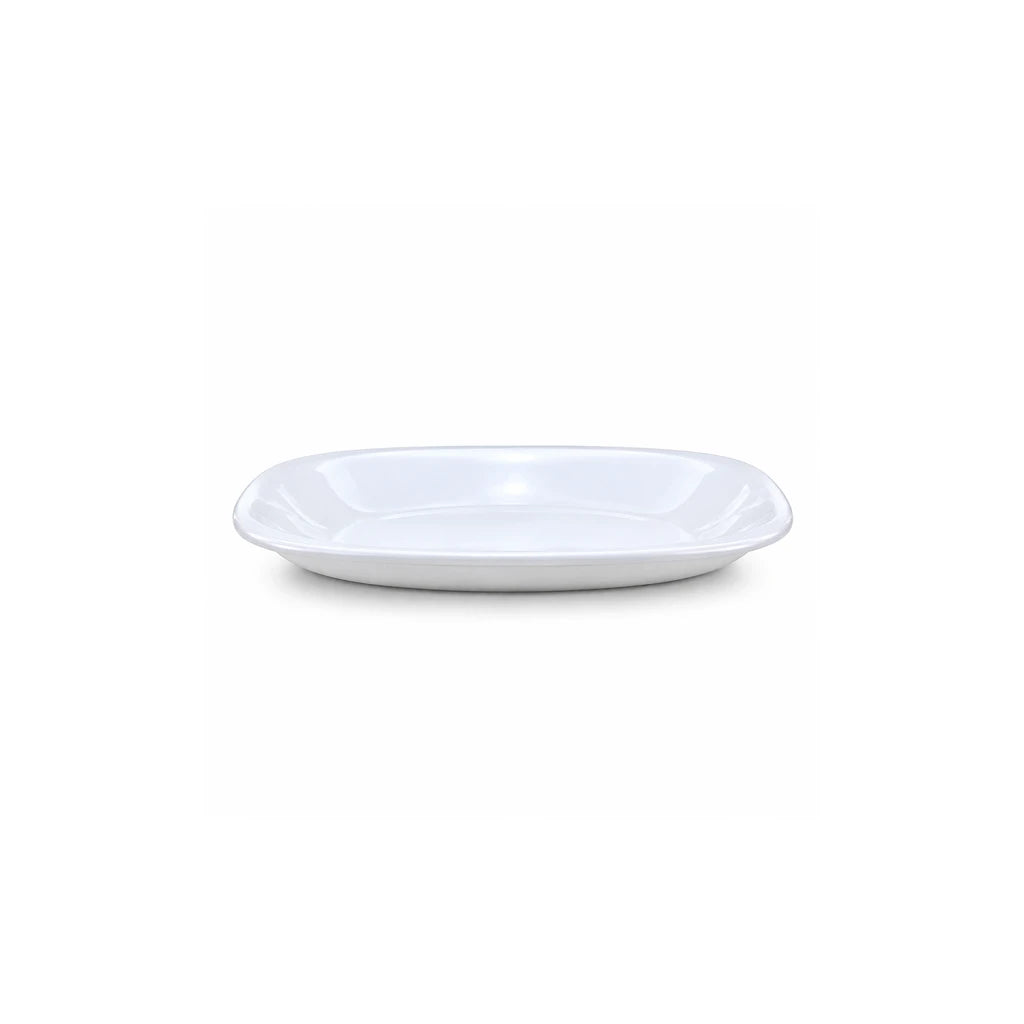 Blaze Elite White Melamine Flat Rounded-Square Plate - 7 & 10 Inch