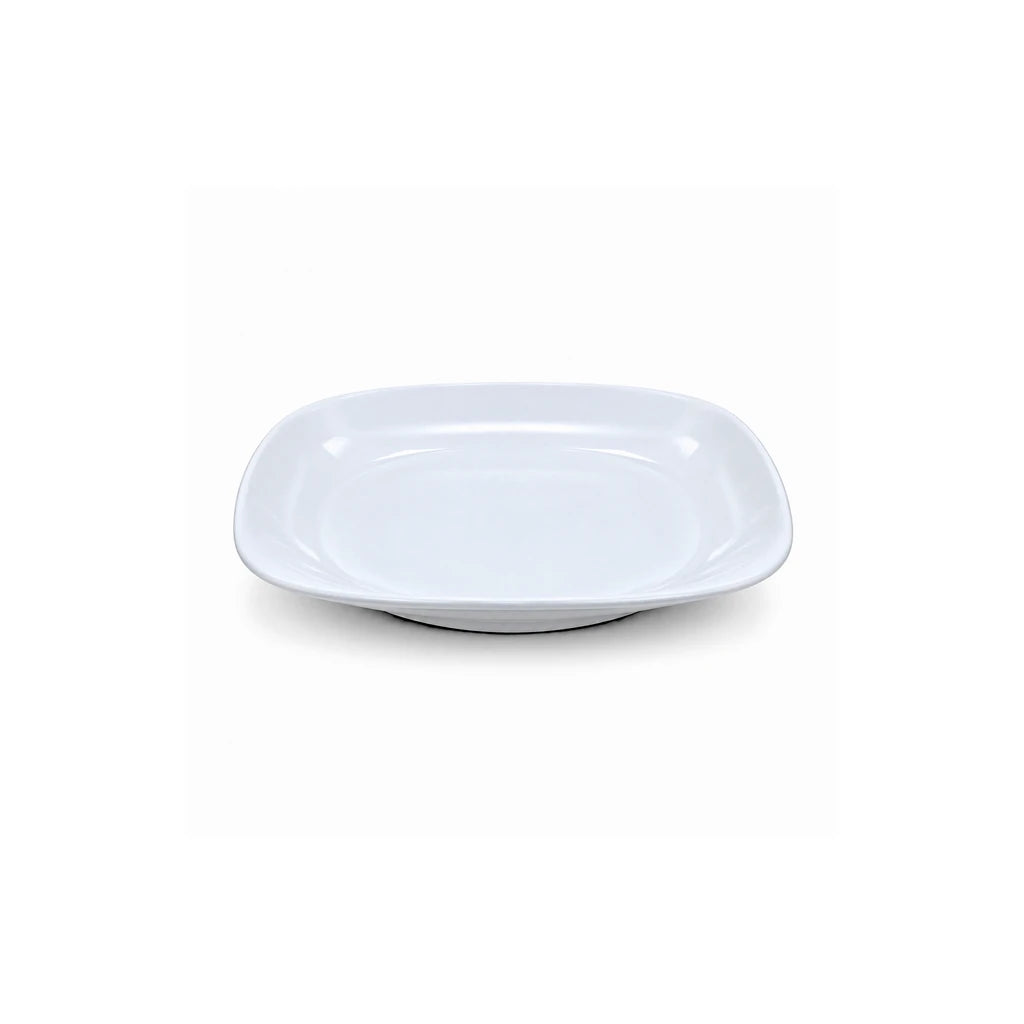 Blaze Elite White Melamine Flat Rounded-Square Plate - 7 & 10 Inch