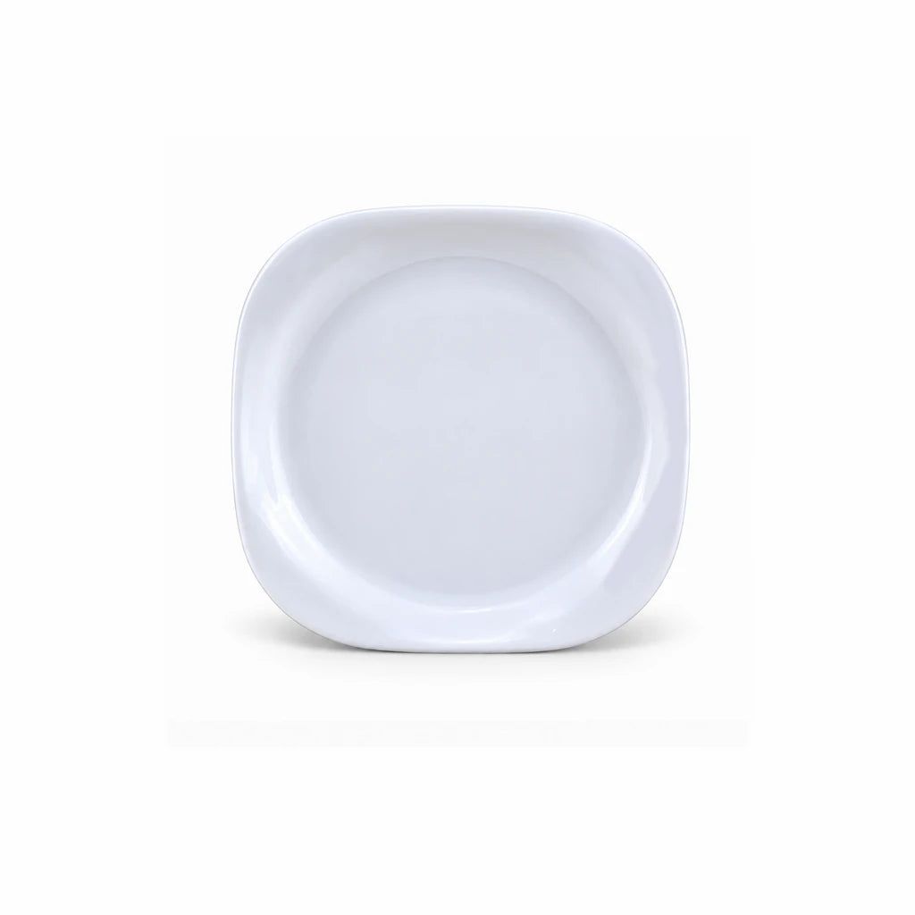 Blaze Elite White Melamine Flat Rounded-Square Plate - 7 & 10 Inch