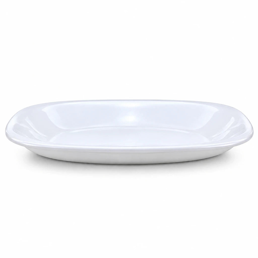 Blaze Elite White Melamine Flat Rounded-Square Plate - 7 & 10 Inch