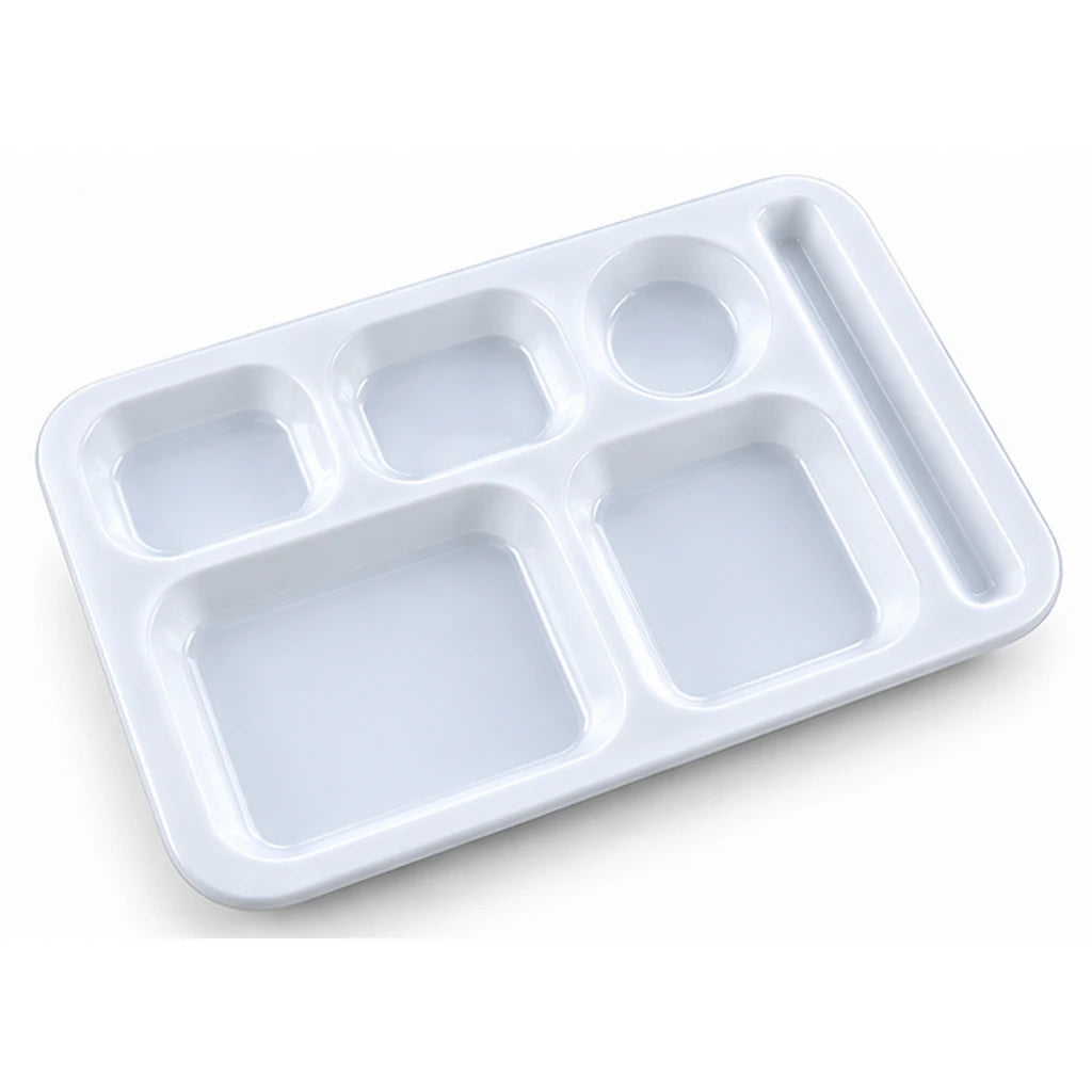 Blaze 6-Portion White Melamine Tray