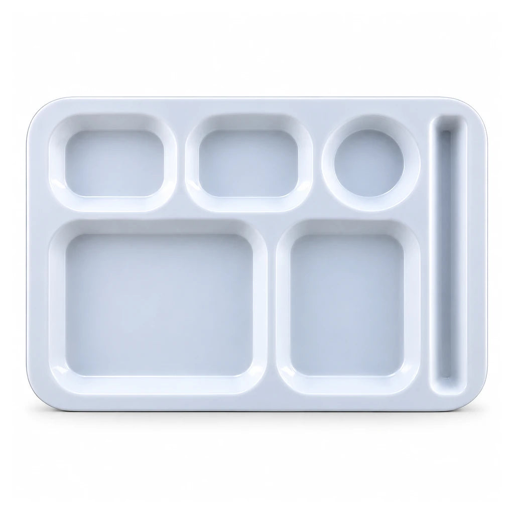 Blaze 6-Portion White Melamine Tray