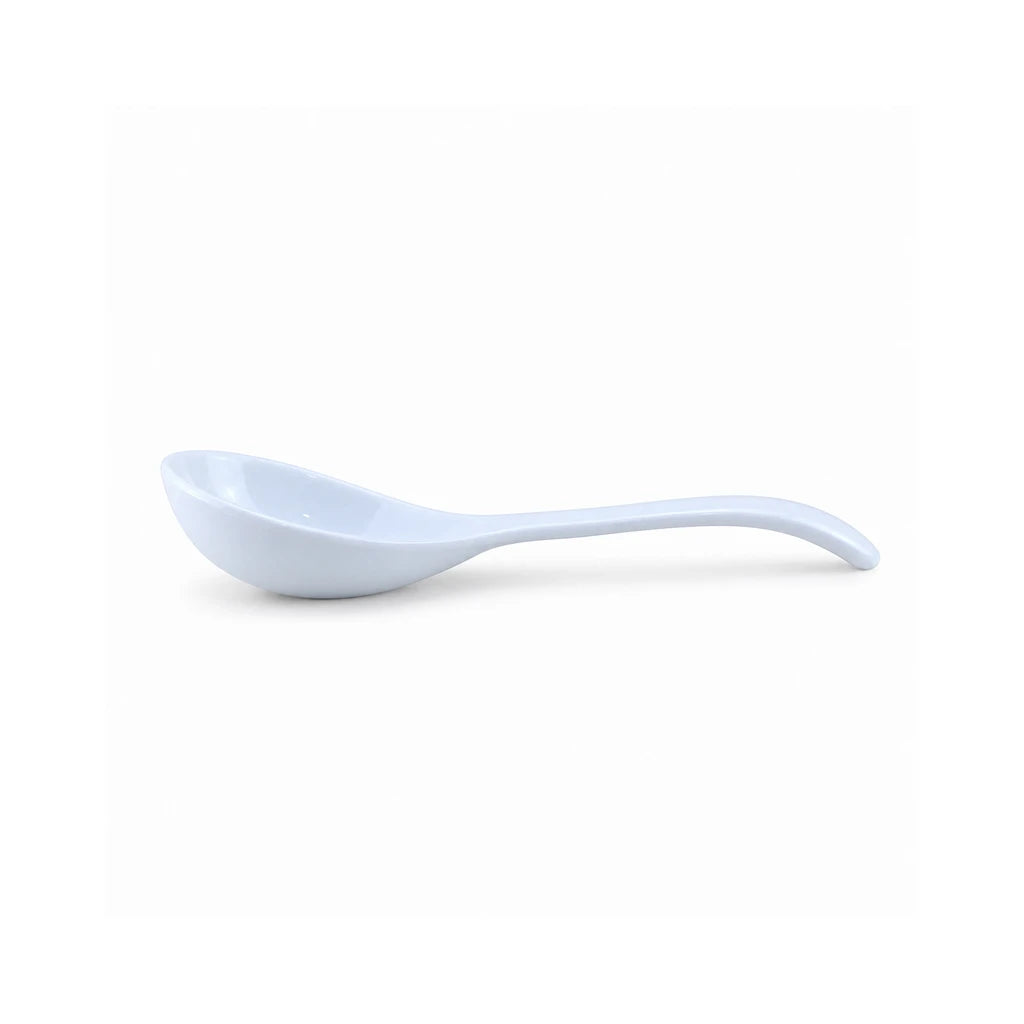 Blaze 10-Inch White Melamine Serving Soup Spoon