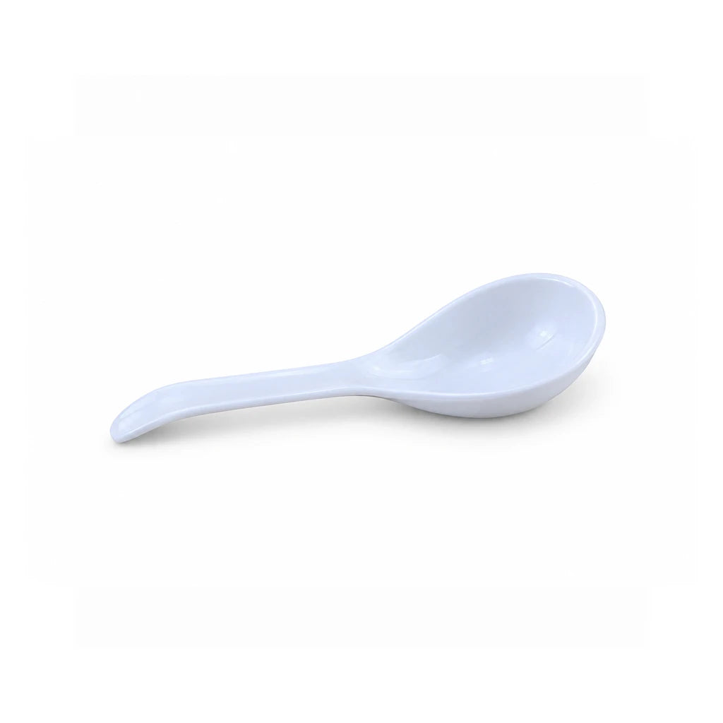 Blaze 10-Inch White Melamine Serving Soup Spoon