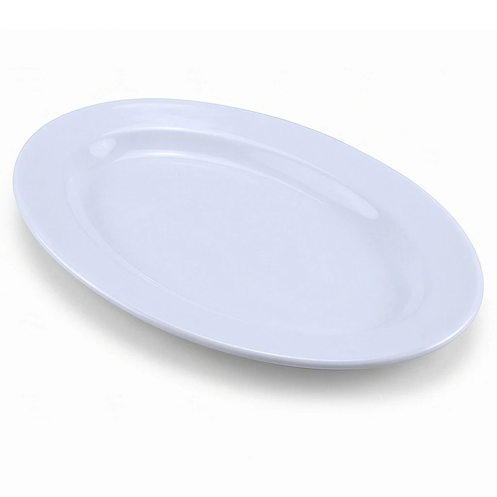 Blaze White Melamine Oval Dish - 10, 12 & 14-Inch