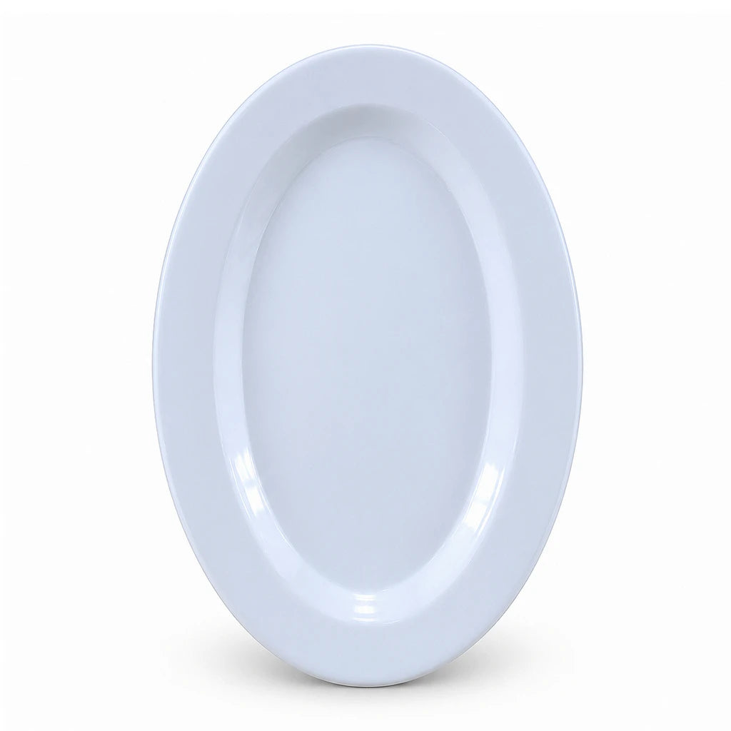 Blaze White Melamine Oval Dish - 10, 12 & 14-Inch