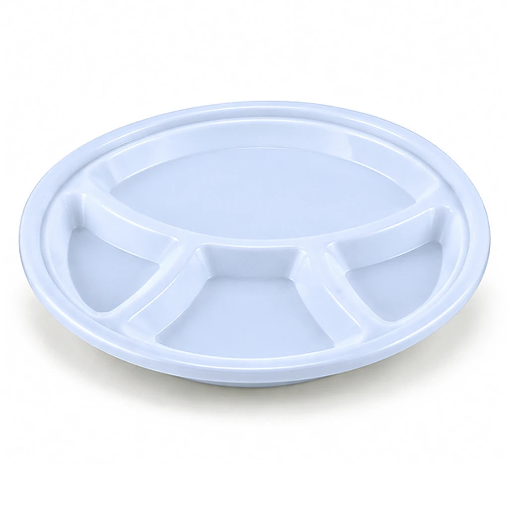 Blaze 4-Portion Round White Melamine Dish