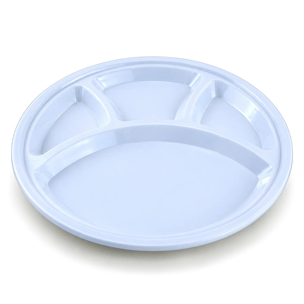 Blaze 4-Portion Round White Melamine Dish