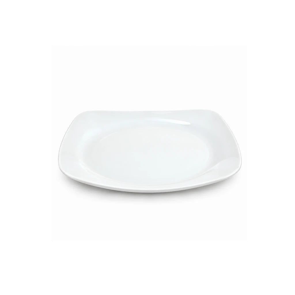 Blaze Sigma White Melamine Rounded-Square Flat Plate - 8 & 10 Inch