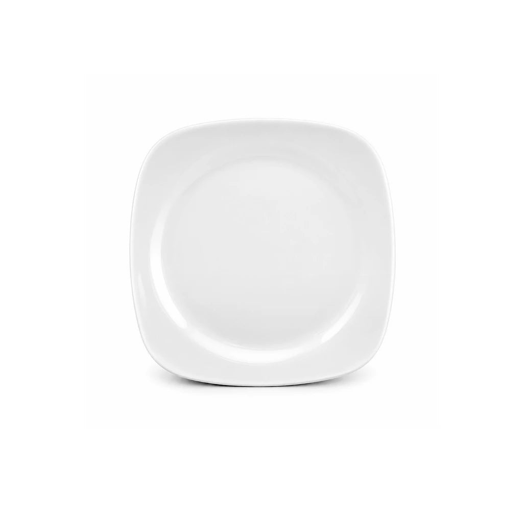 Blaze Sigma White Melamine Rounded-Square Flat Plate - 8 & 10 Inch