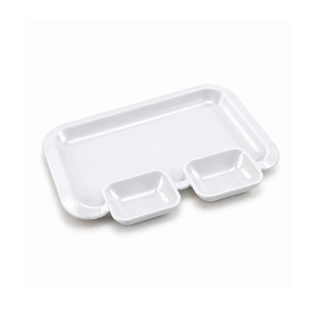 Blaze 3-Portion Melamine Fast Food Dish - Red, Yellow, White & Black