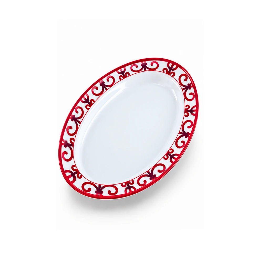 Blaze Wrought Iron 14-Inch Printed Melamine Oval Dish